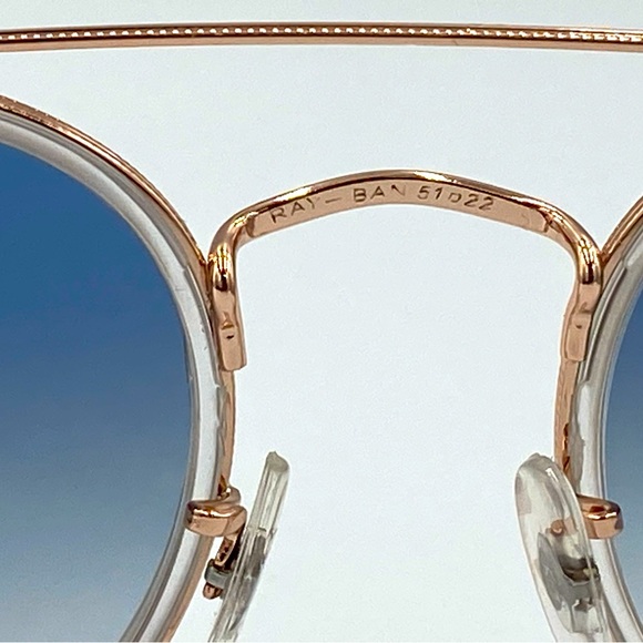 Ray-Ban Unisex Round Sunglasses RB3647 51-22-145 Copper Blue Gradient Lens - Picture 7 of 9